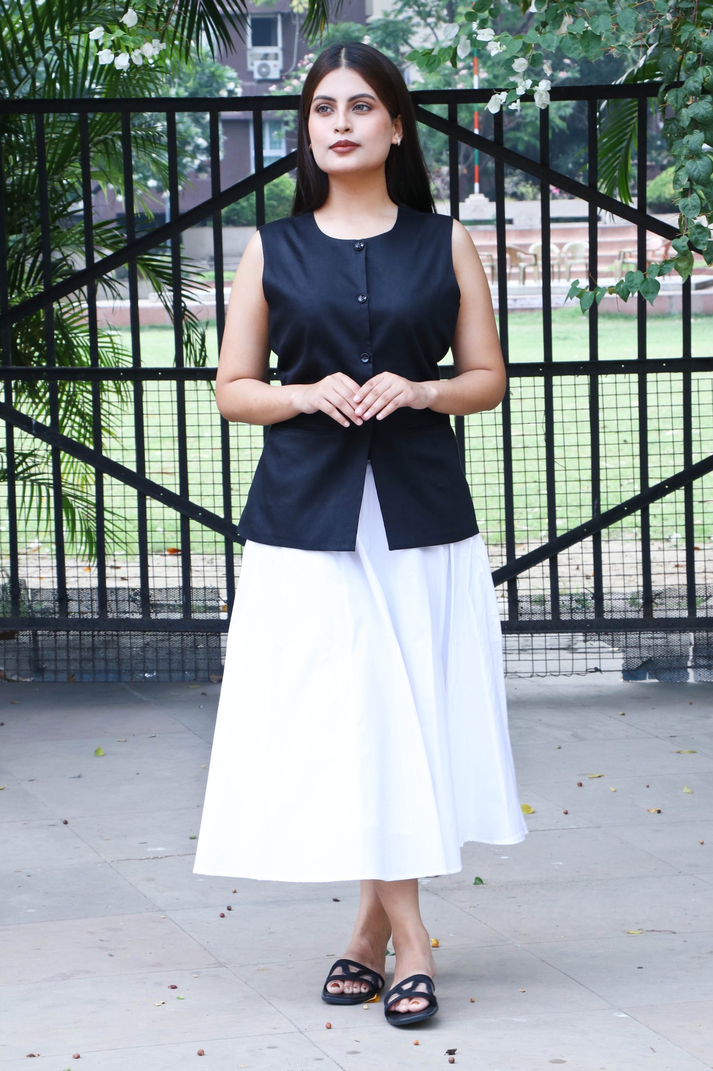 Melrose Black Buttoned Waistcoat