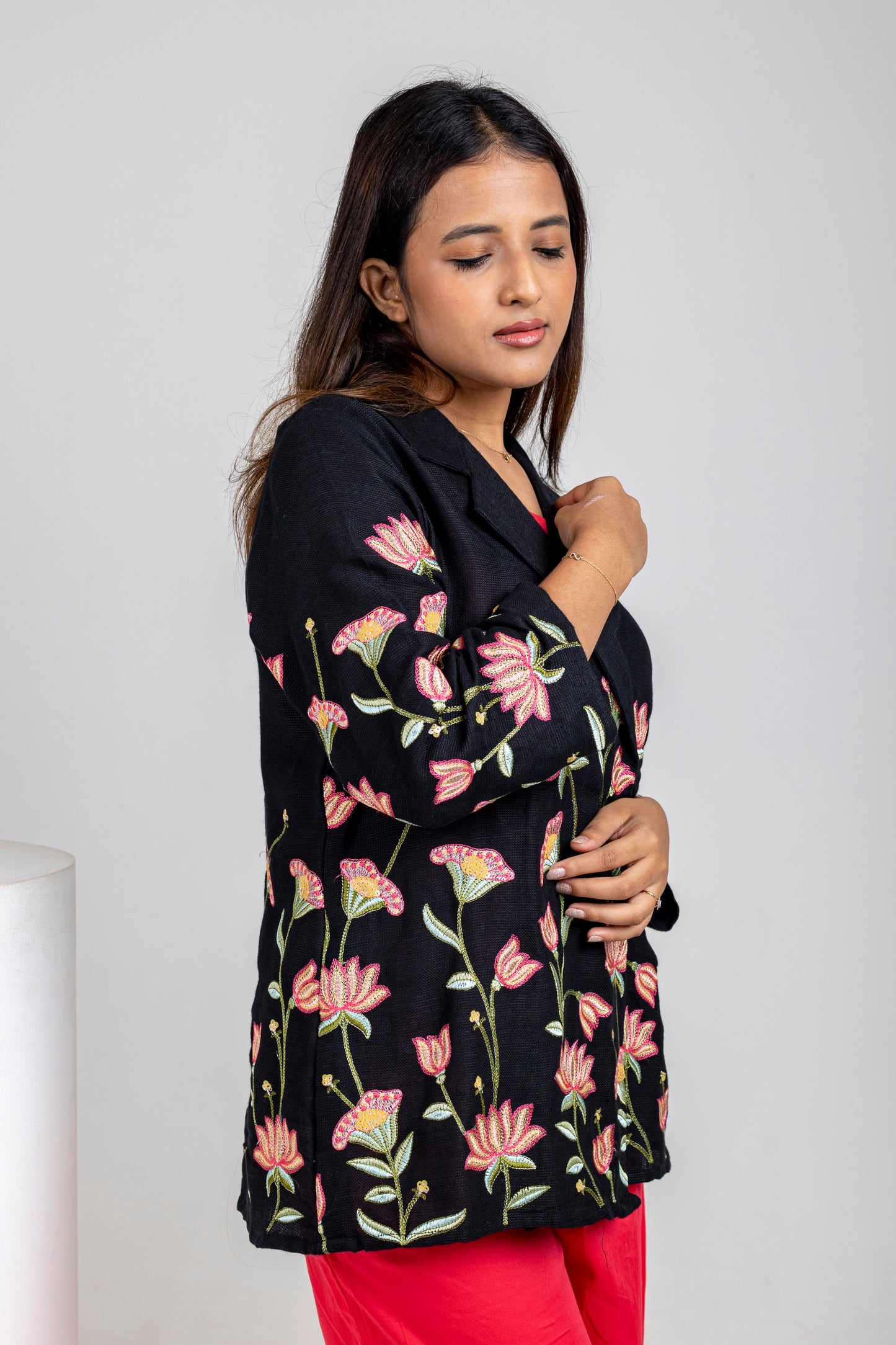 Midnight Bloom Embroidered Set