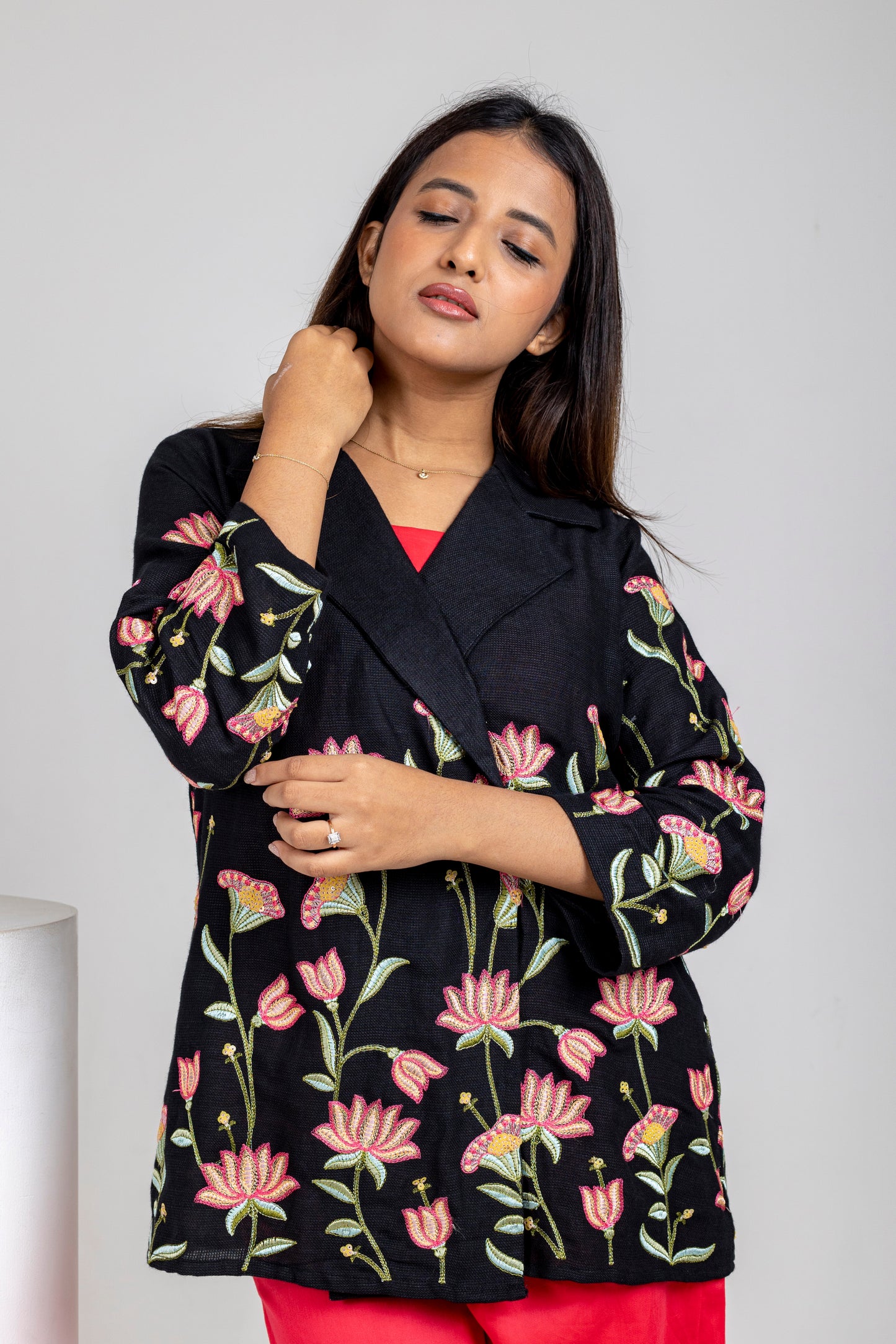 Midnight Bloom Embroidered Set
