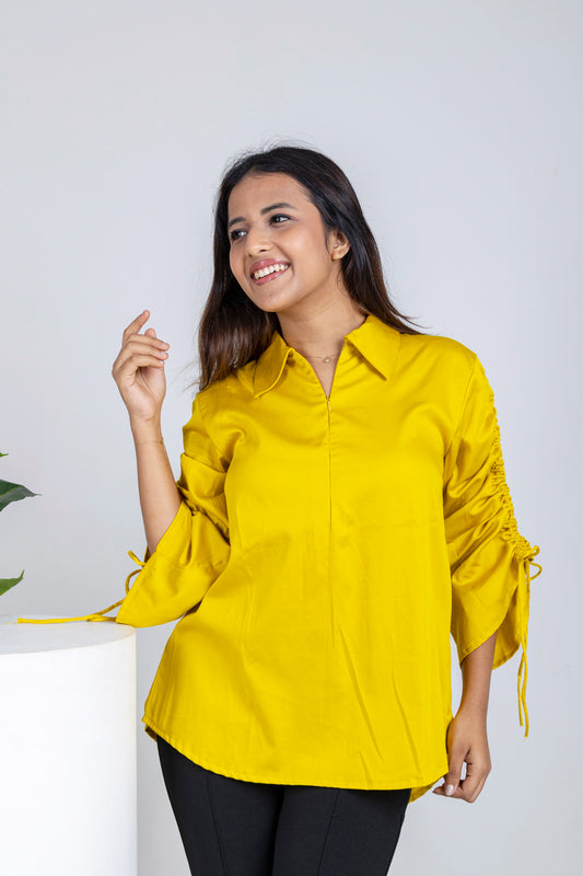 Golden Hour Ruched Shirt