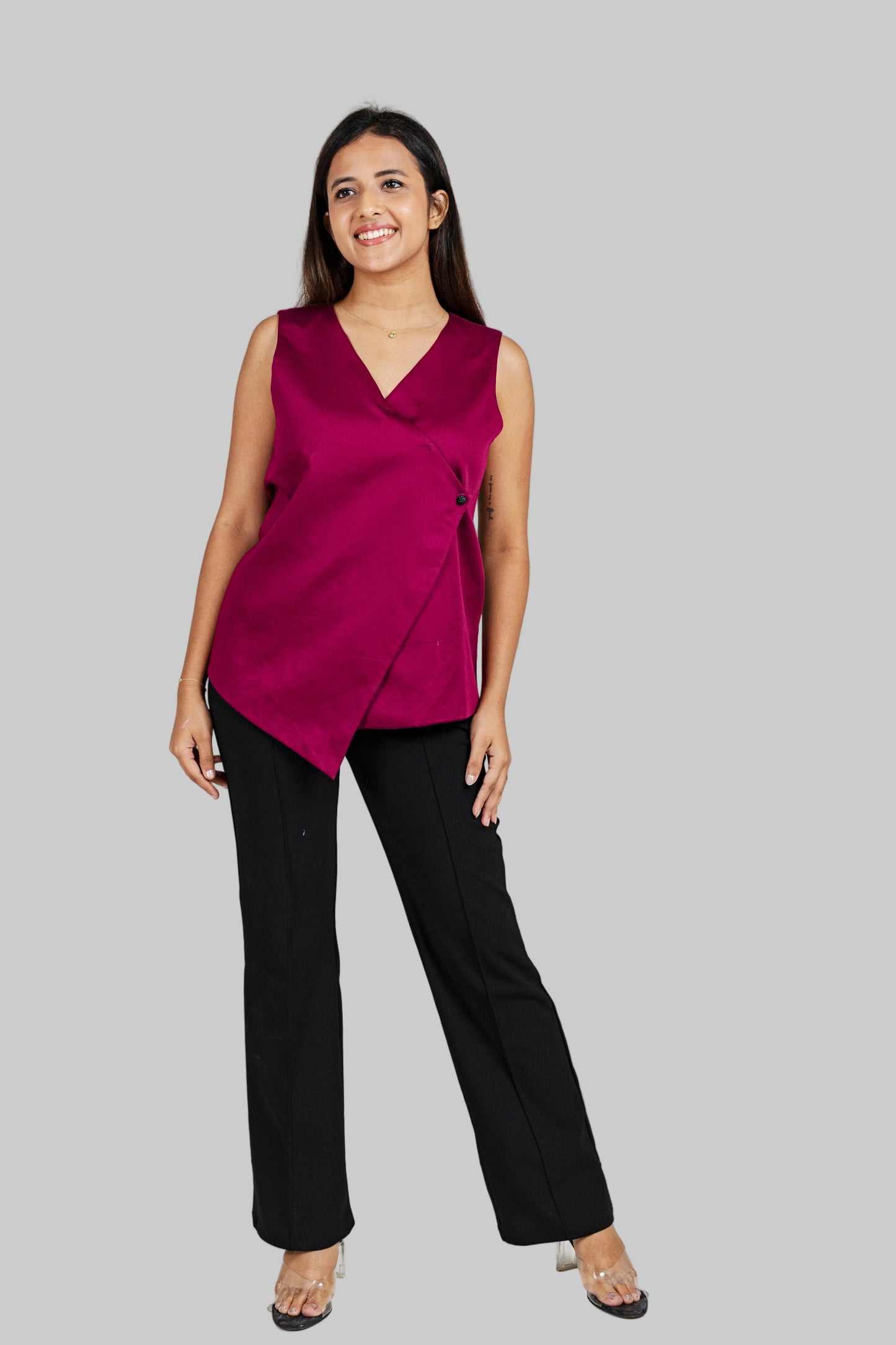 Mulberry Asymmetric Wrap Waistcoat