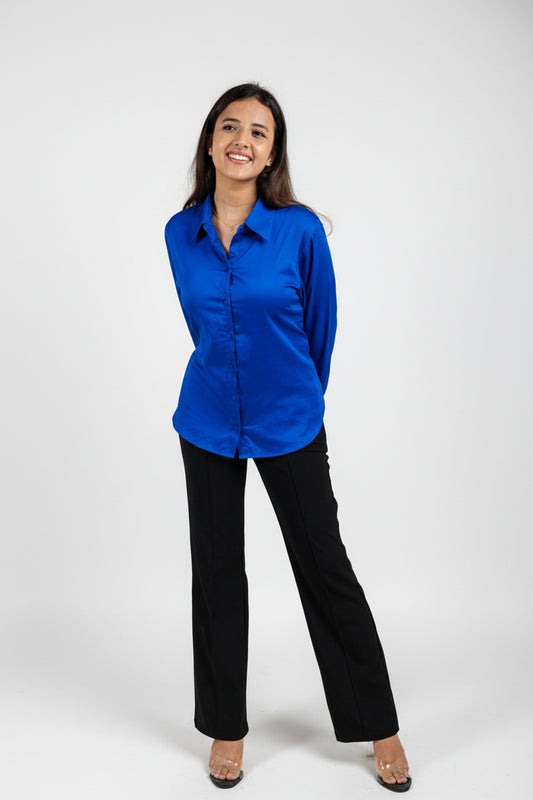 Cobalt Lace-Up Back Shirt