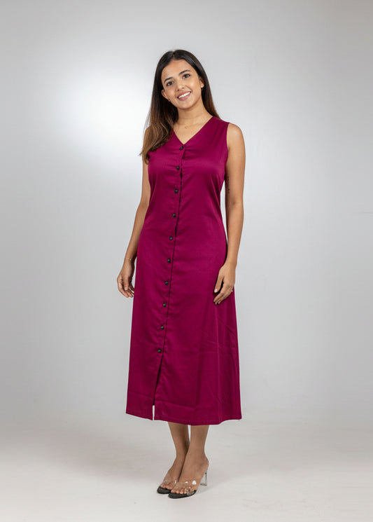 Blush Button-Down Midi Dress