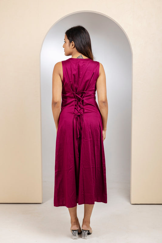 Blush Button-Down Midi Dress