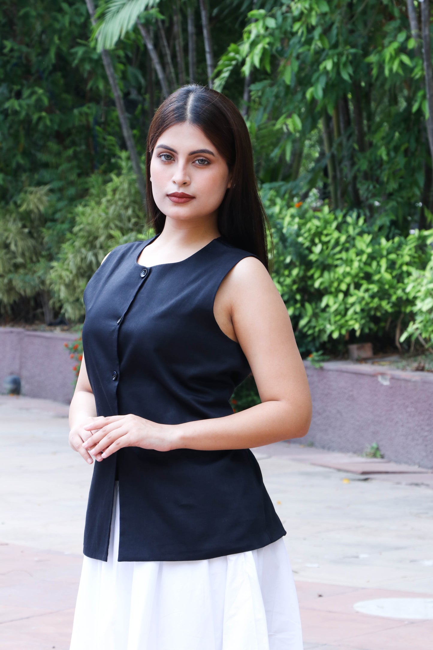 Melrose Black Buttoned Waistcoat