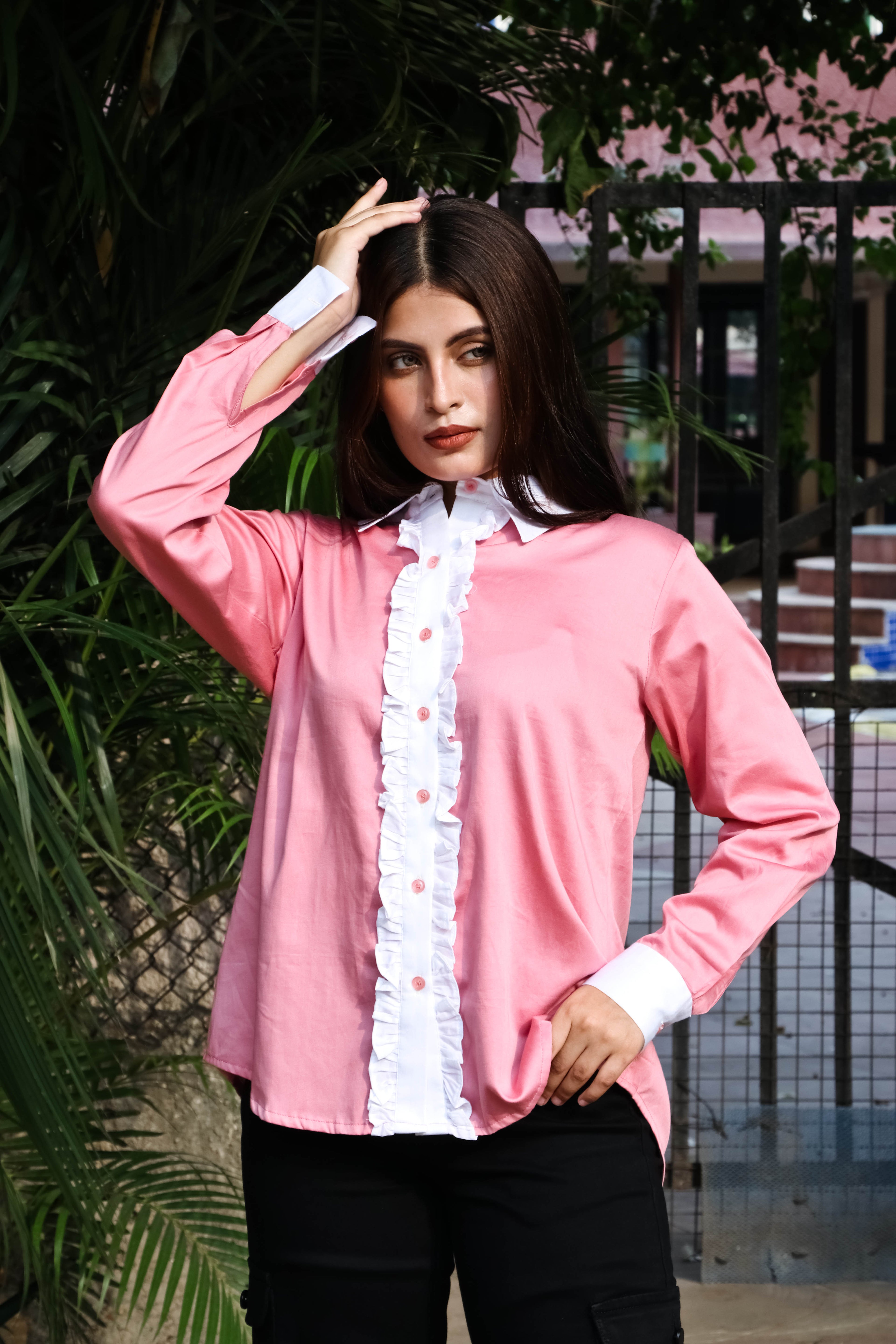 Blush Ruffle Shirt
