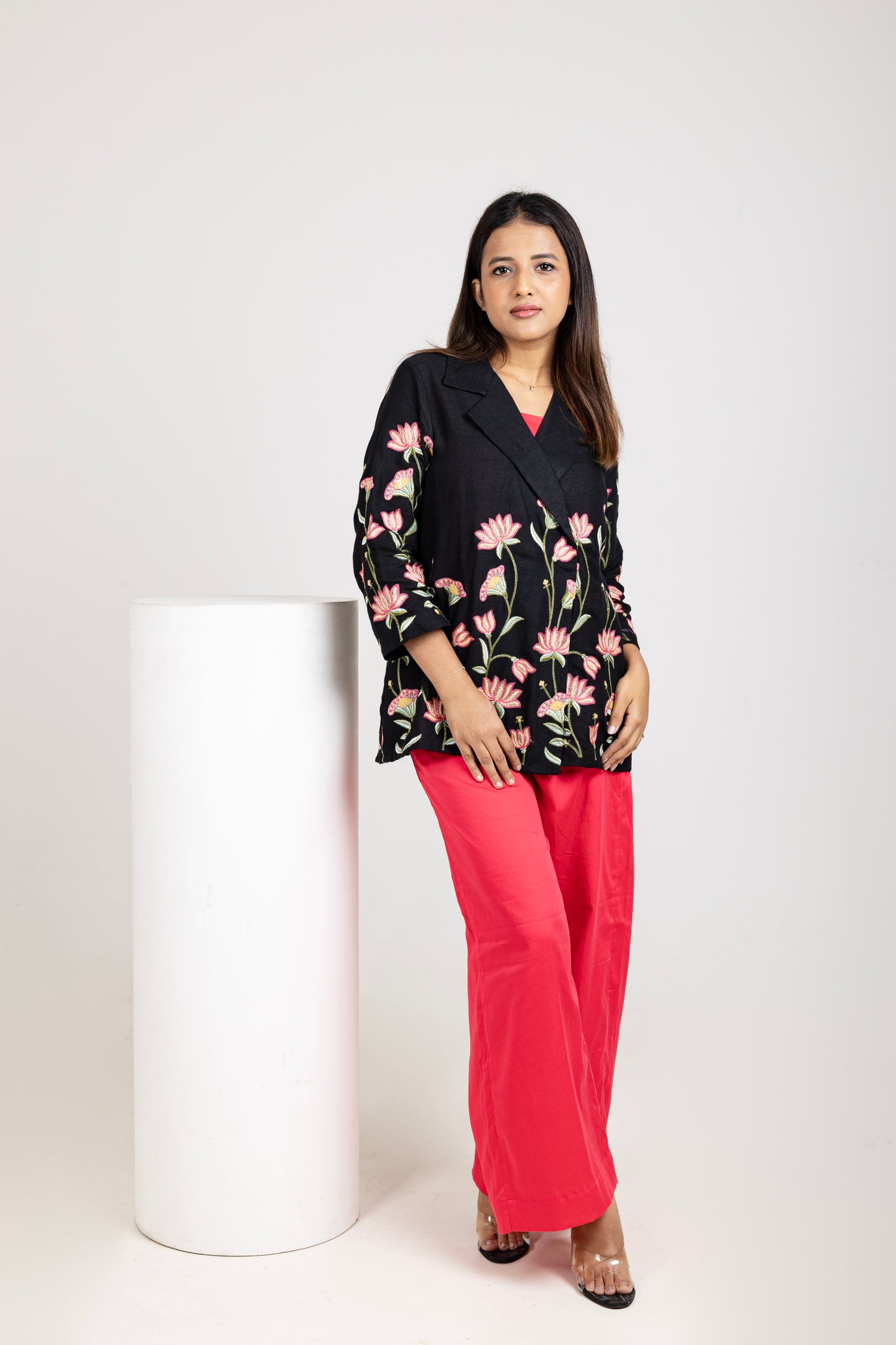 Midnight Bloom Embroidered Set