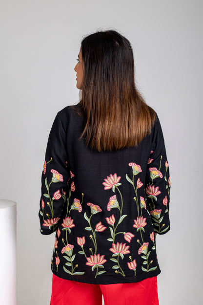 Midnight Bloom Embroidered Set