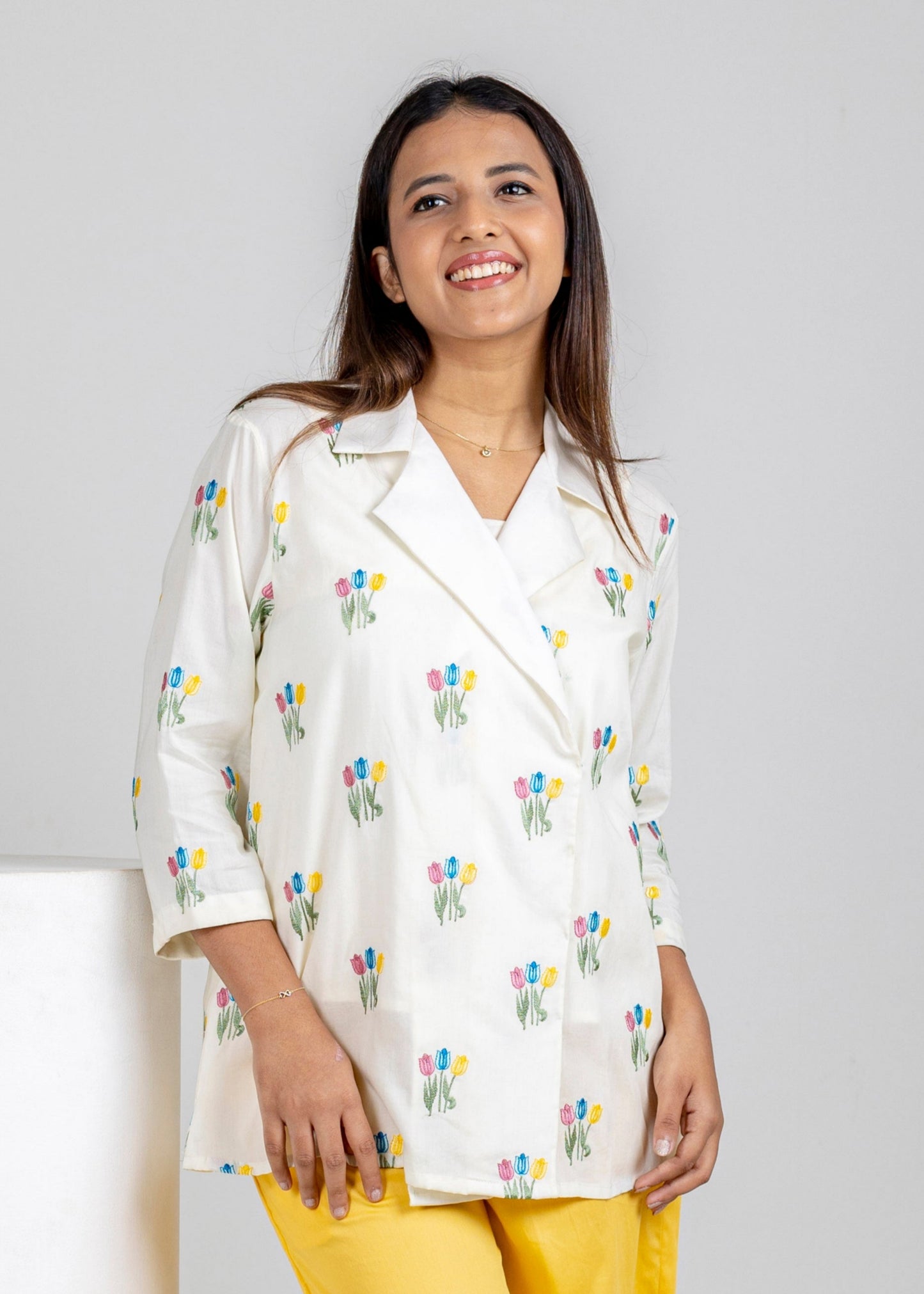 Sunlit Embroidered Summer Blazer