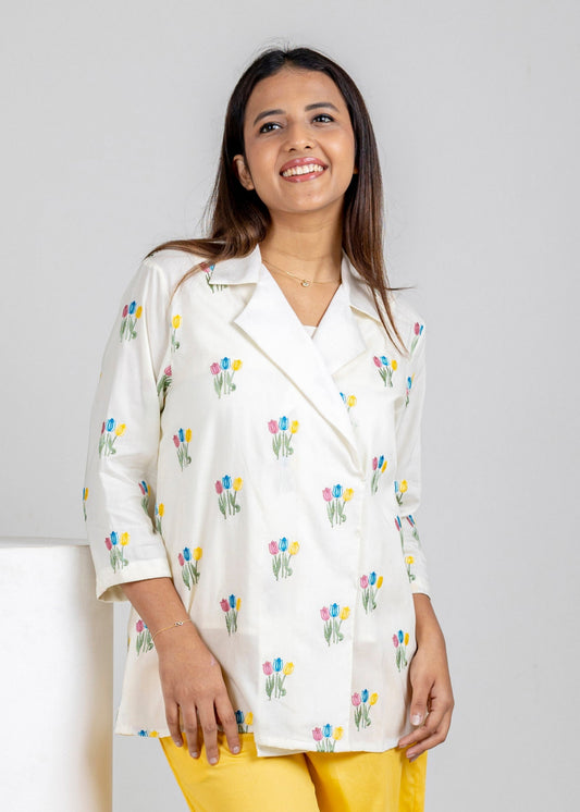 Sunlit Embroidered Summer Blazer