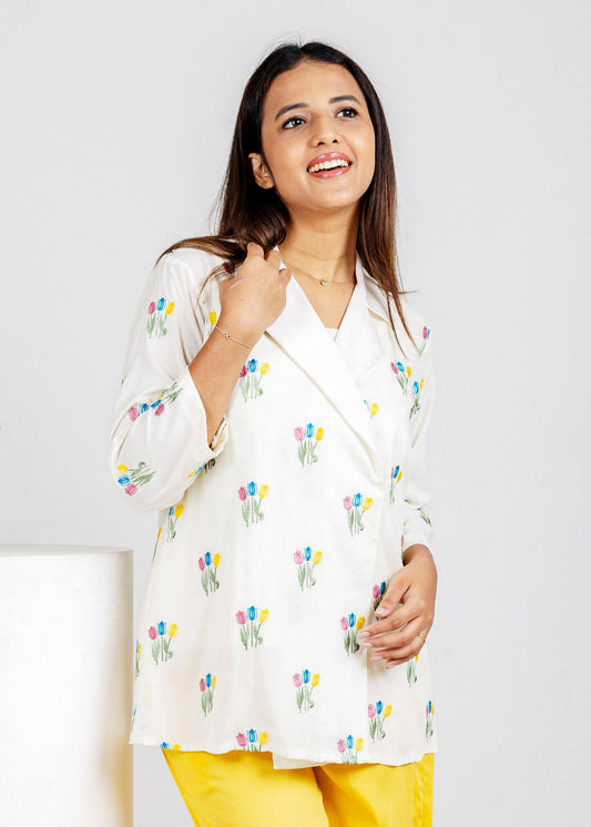 Sunlit Embroidered Summer Blazer