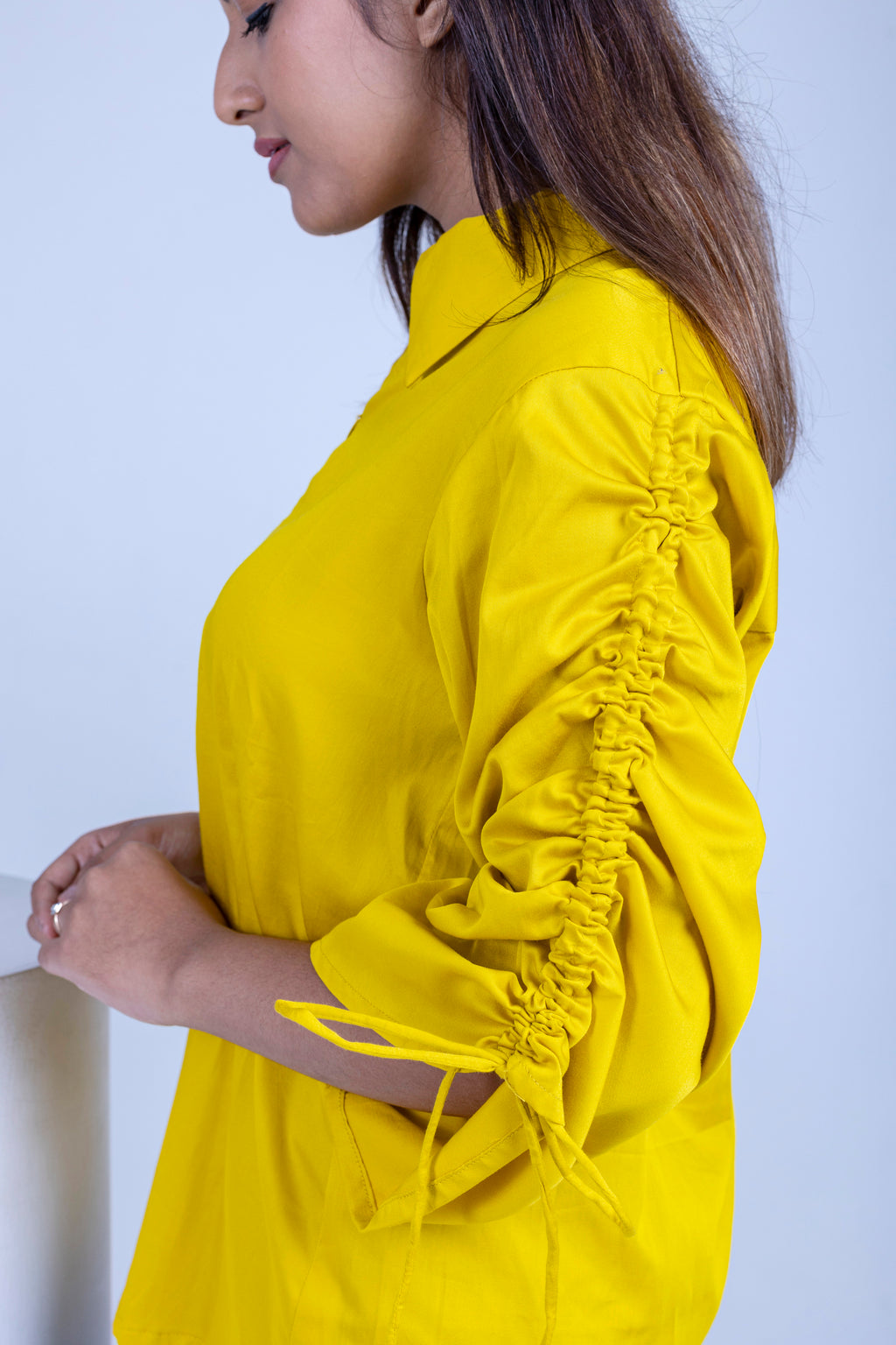 Mustard Ruched Shirt