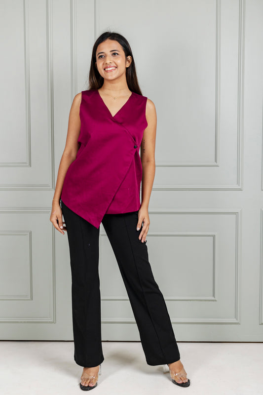 Mulberry Asymmetric Wrap Waistcoat