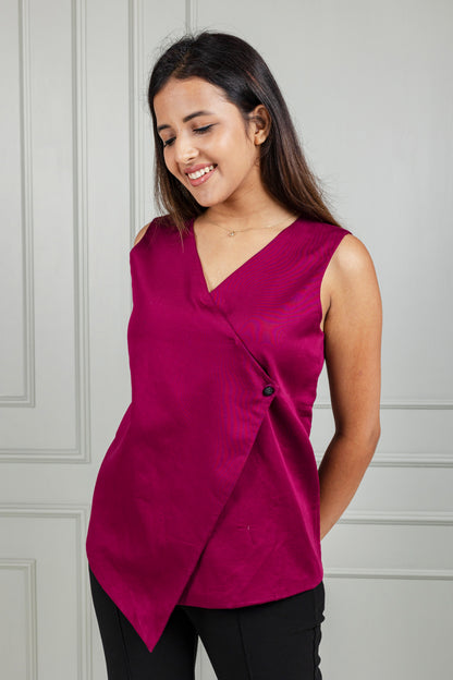 Mulberry Asymmetric Wrap Waistcoat