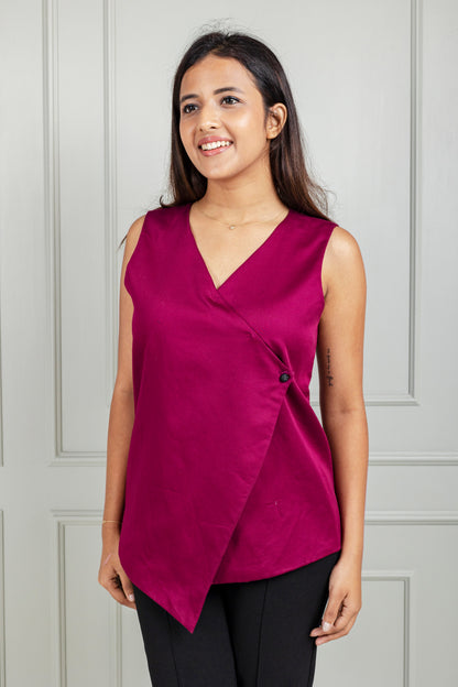 Mulberry Asymmetric Wrap Waistcoat