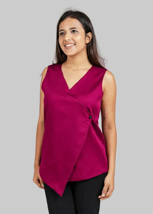Mulberry Asymmetric Wrap Waistcoat