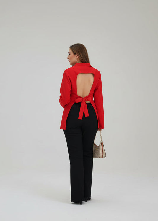 Scarlet Open Back Blazer